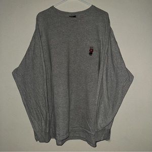 Vintage Polo Ralph Lauren Polo Bear Embroidered Pocket Long Sleeve Shirt